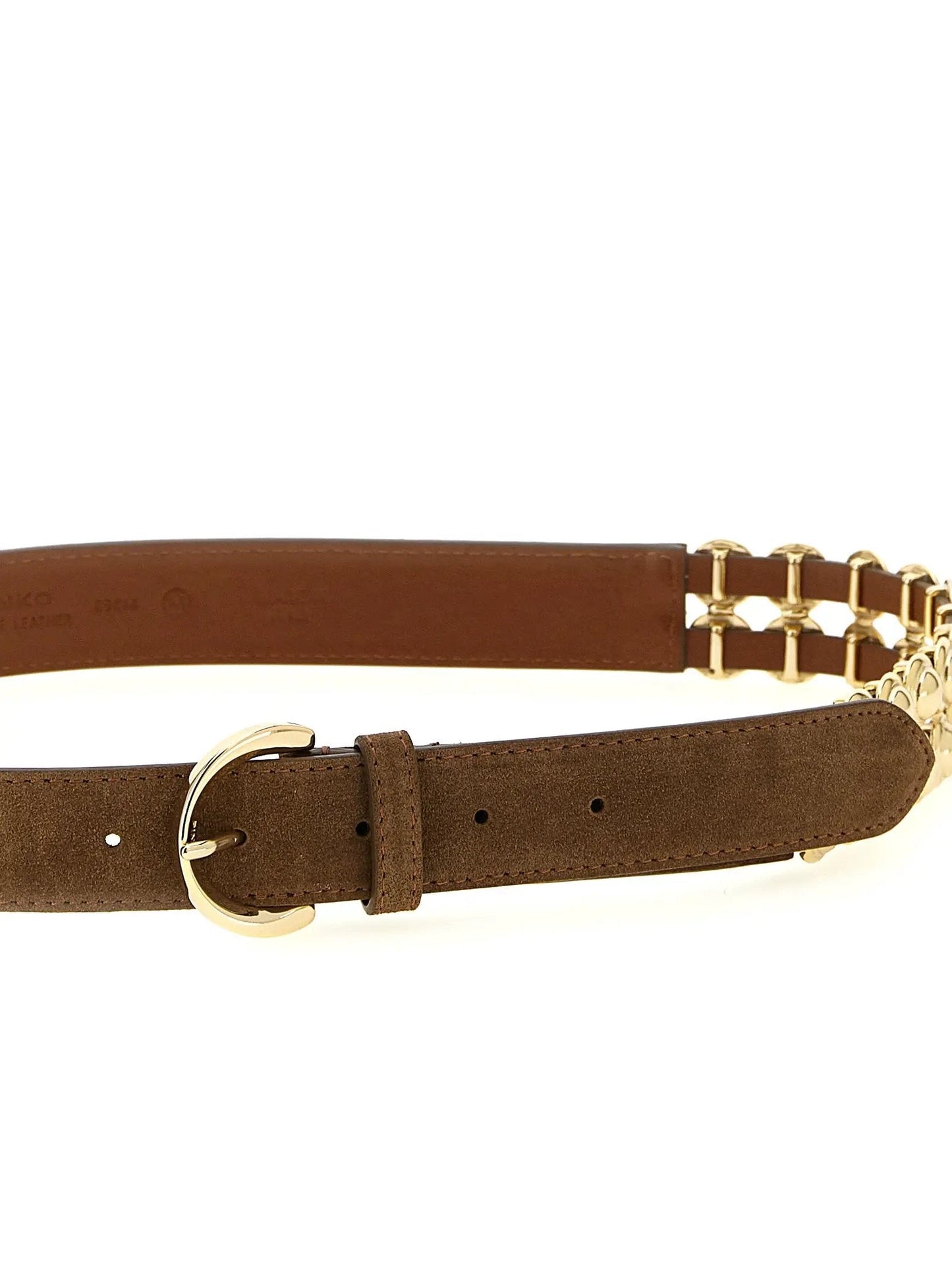 PINKO Brown Lamb Leather Regular Belt