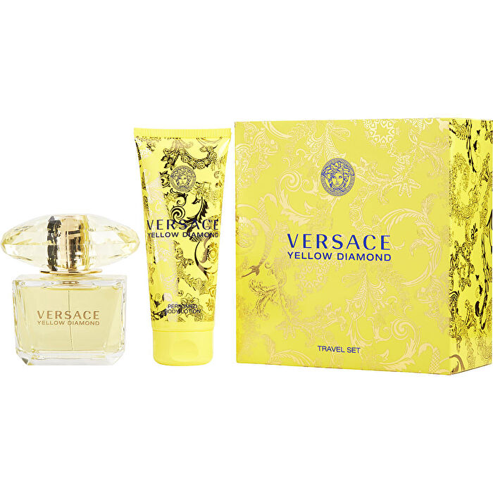 Versace Yellow Diamond Eau De Toilette Spray & Body Lotion 90ml/3.4oz (travel Set) 90ml/3oz