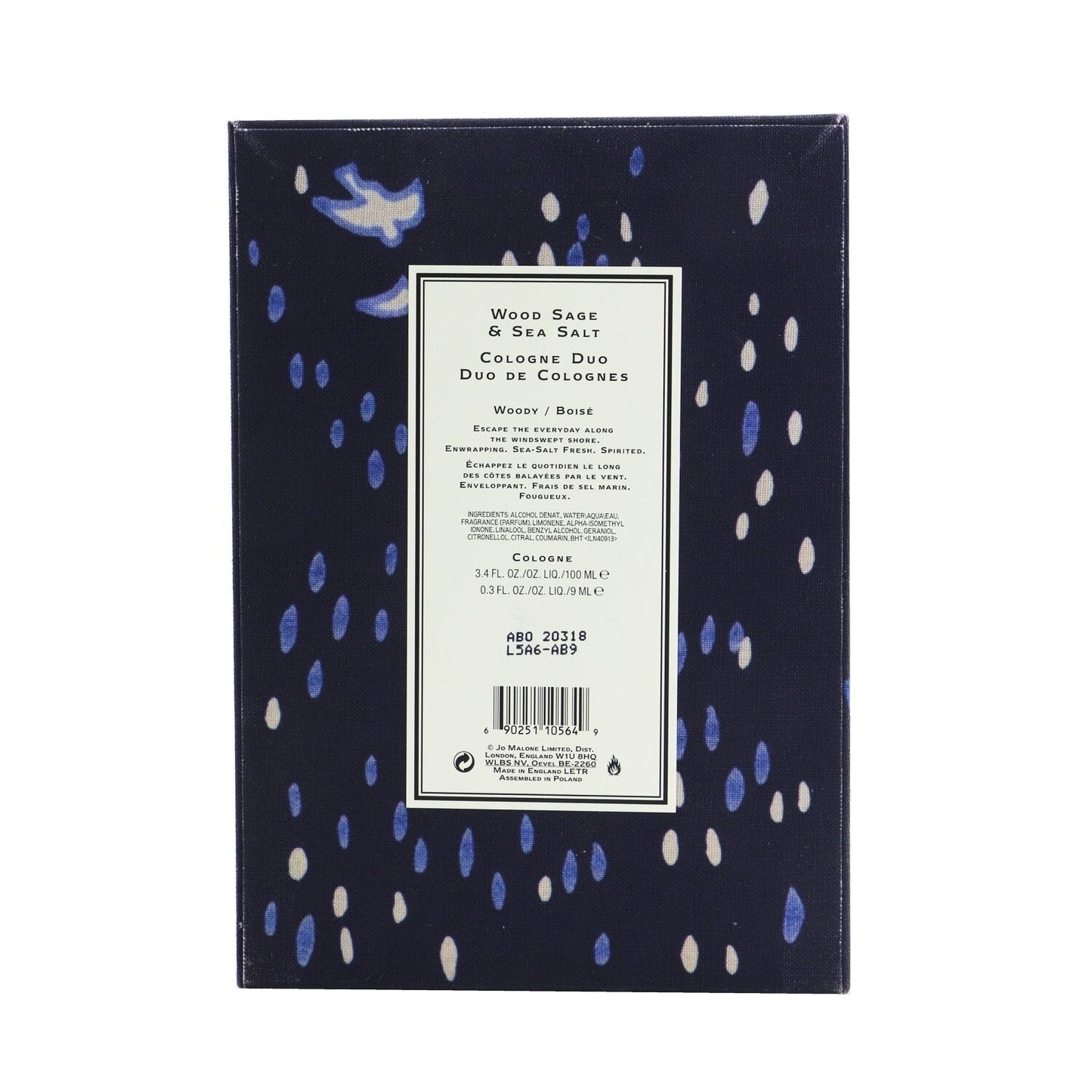 Jo Malone Wood Sage & Sea Salt Cologne Duo Coffret: Cologne Spray 100ml/3.4oz + Cologne Spray 9ml/0.3oz 2pcs