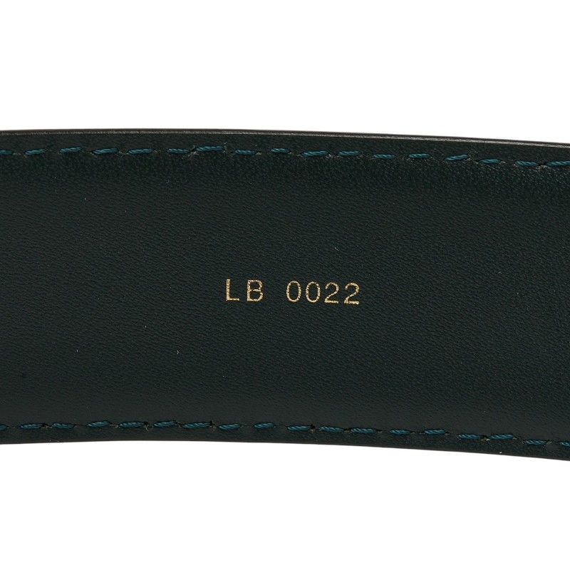Louis Vuitton Taiga Ceinture Plain Belt Dark Green Silver Leather