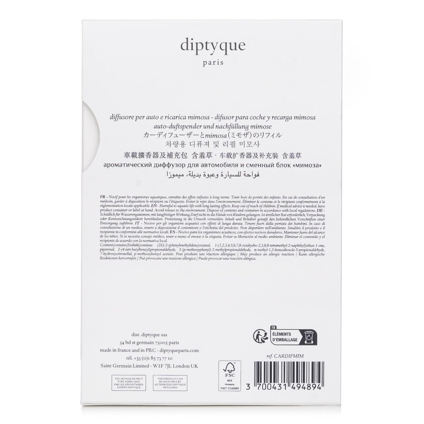 Diptyque Car Diffuser - Mimosa 2.1g/0.07oz