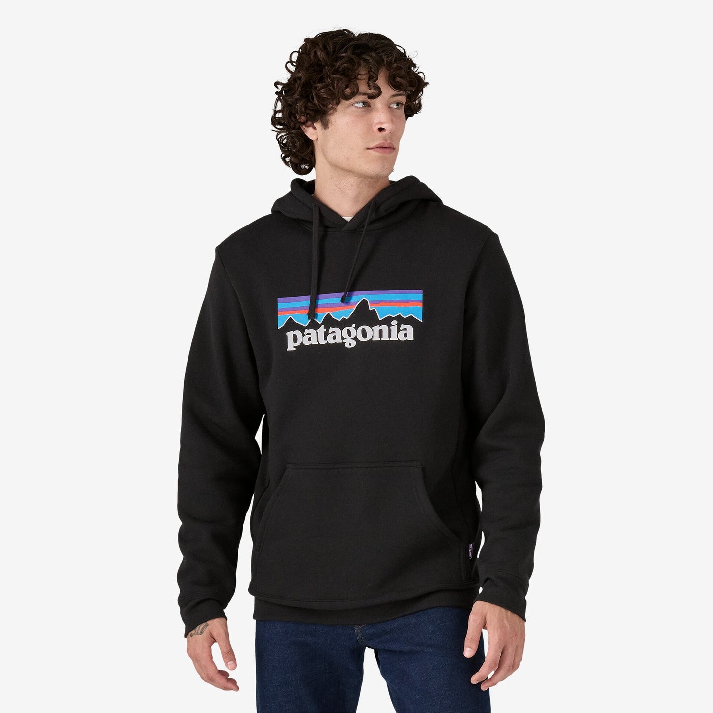 Patagonia Men's P-6 Logo Uprisal Hoody Felpa Uomo con cappuccio Logo Nero Black