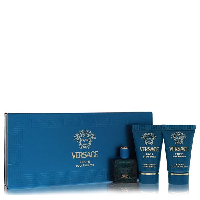 Versace Eros Gift Set - Mini Eau De Toilette + Shower Gel + After Shave Balm .8 oz