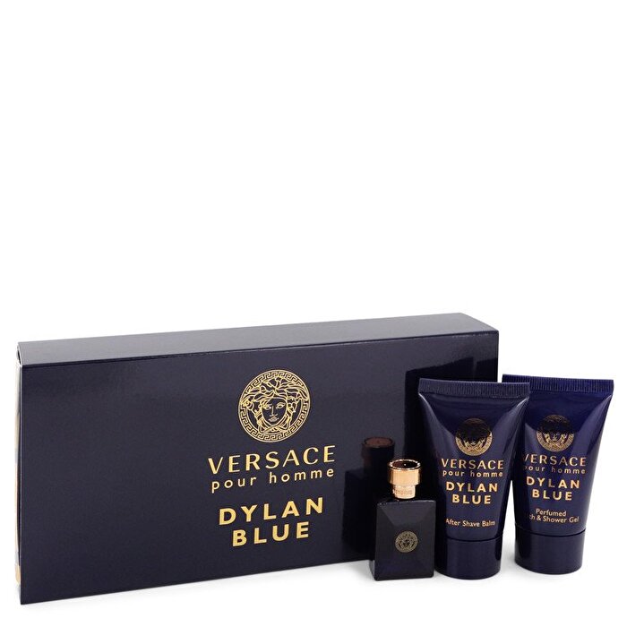 Versace Pour Homme Dylan Blue Gift Set - Mini Eau De Toilette + After Shave Balm + Shower Gel 0.8 oz