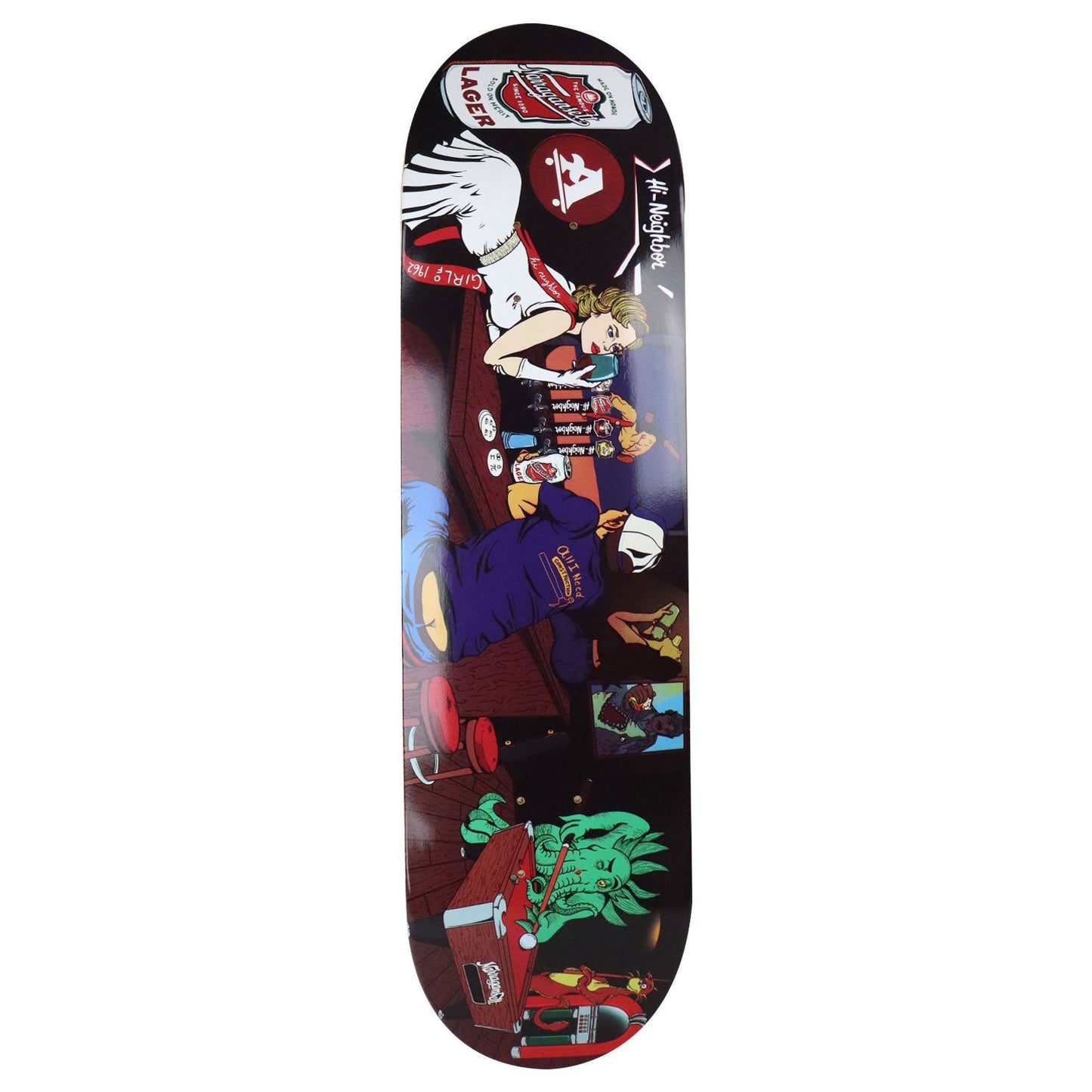 All I Need Skateboard Deck Narragansett Dive Bar 8.3"