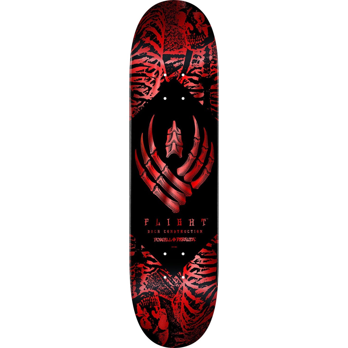 Powell Peralta Skateboard Deck Flight 243W Skeleton Red Foil 8.38" x 32.08"