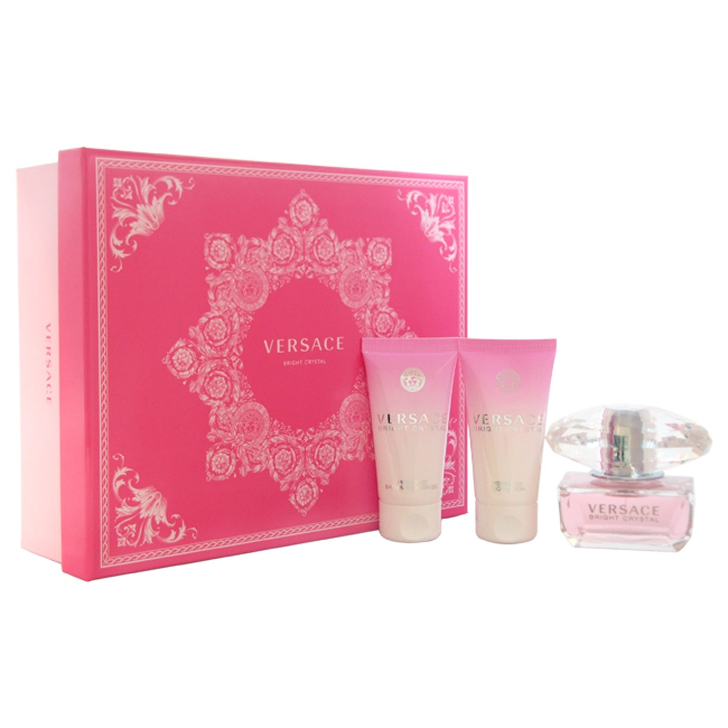 Versace Bright Crystal by Versace for Women - 3 Pc Gift Set 1.7oz EDT Spray, 1.7oz Perfumed Bath and Shower Gel, 1.7oz Perfumed Body Lotion
