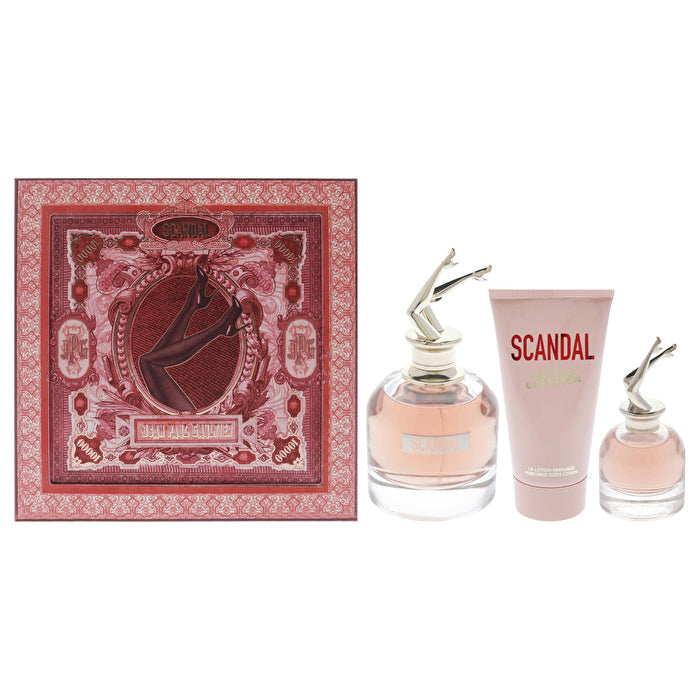 Jean Paul Gaultier Scandal For Women - 3 Pc Gift Set Eau De Parfum Spray 6ml/0.20oz Eau De Parfum Spray 75ml/2.5oz Perfumed Body Lotion 80ml/2.7oz
