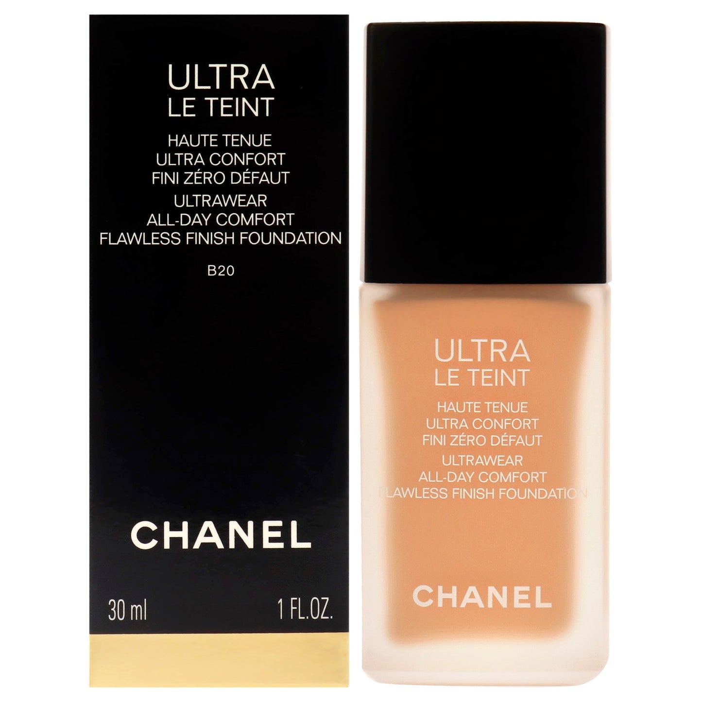 Chanel Ultra Le Teint Ultrawear Flawless Foundation - B20 Light Medium Neutral by Chanel for Women - 1 oz Foundation