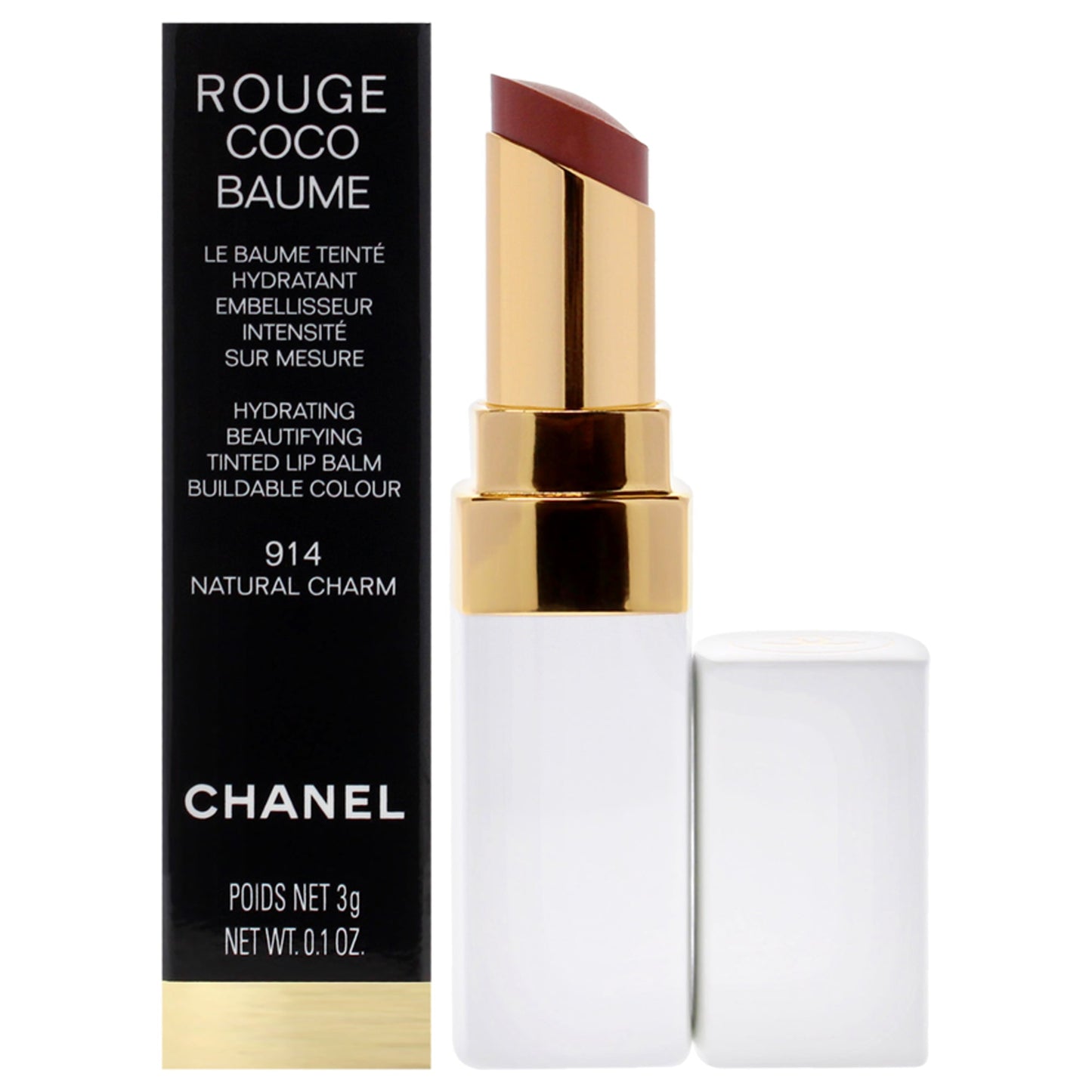 Chanel Rouge Coco Baume Hydrating Beautifying Tinted - 914 Natural Charm by Chanel for Women - 0.11 oz Lip Balm