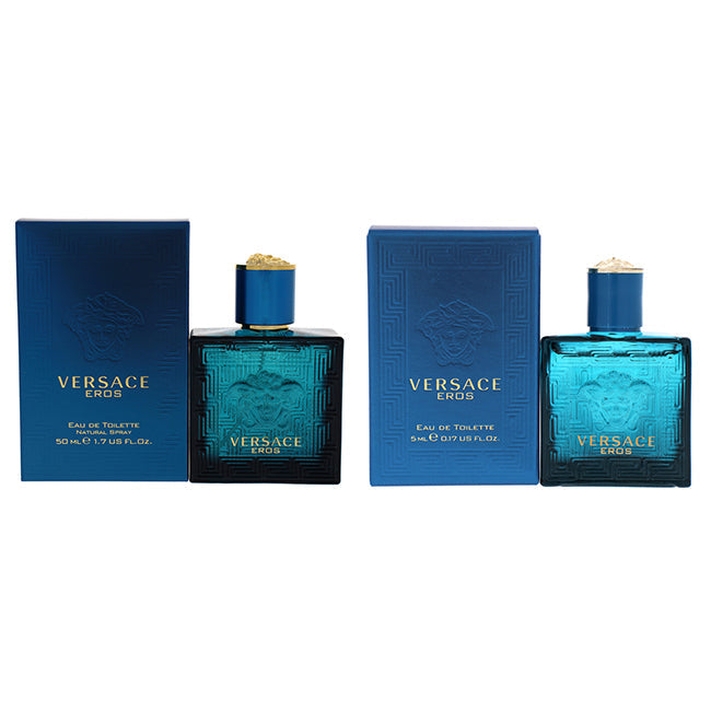 Versace Eros Kit by Versace for Men - 2 Pc Kit 1.7oz EDT Spray, 0.17oz EDT Splash (Mini)