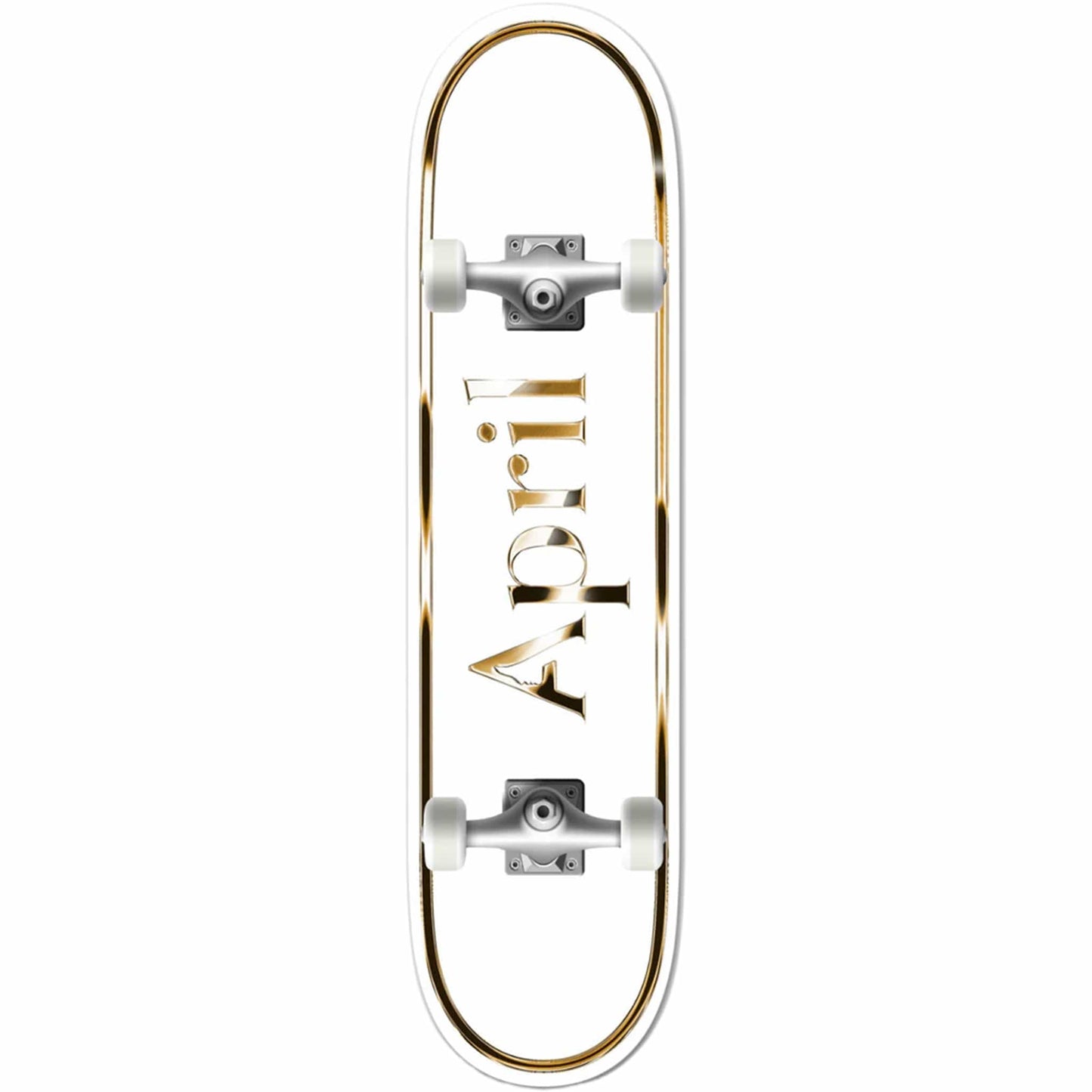April OG Logo Golden White Skateboard Complete 8.5"