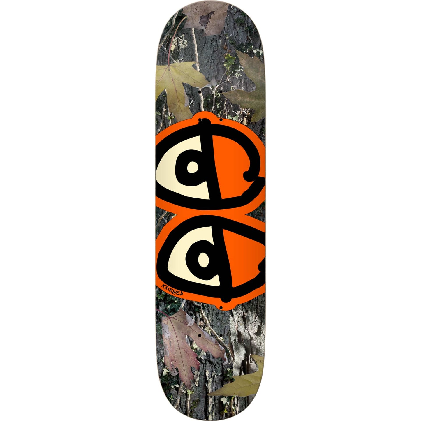Krooked Team Eyes Camo Orange Skateboard Deck 8.25"