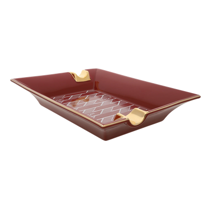 S.T. DUPONT Monogram 1872 Burgundy Porcelain Ashtray/Cendrier 006478