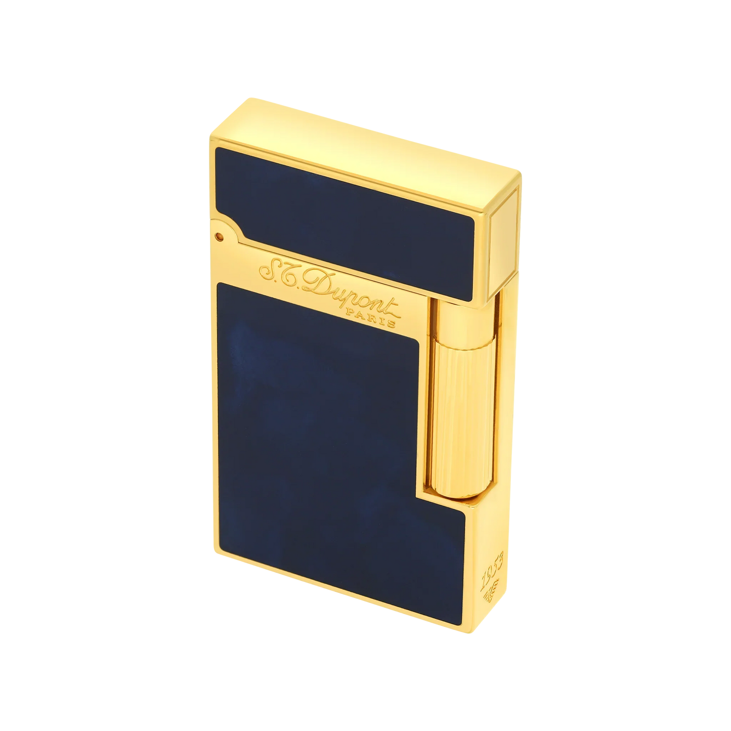 S.T. Dupont Ligne 2 Blue Lacquer and Golden Lighter/Briquet 016134