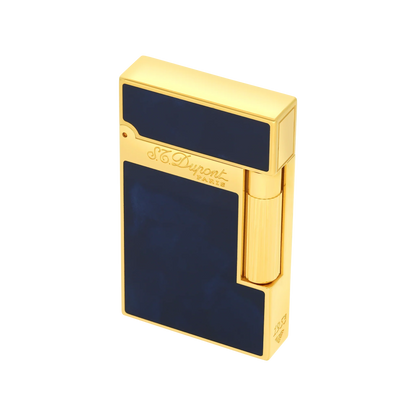 S.T. Dupont Ligne 2 Blue Lacquer and Golden Lighter/Briquet 016134