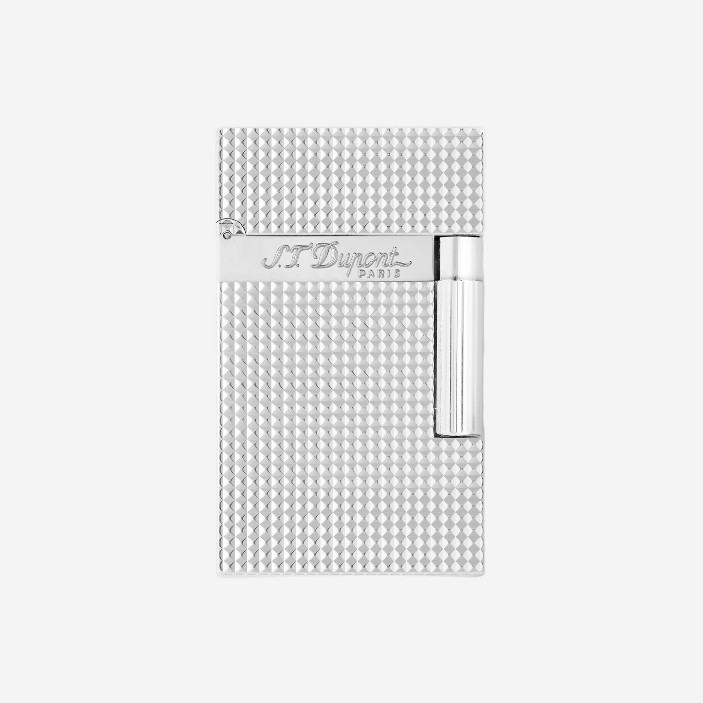 S.T. Dupont Line 2 Brass & Silver Plated Diamond Tip Lighter 16184
