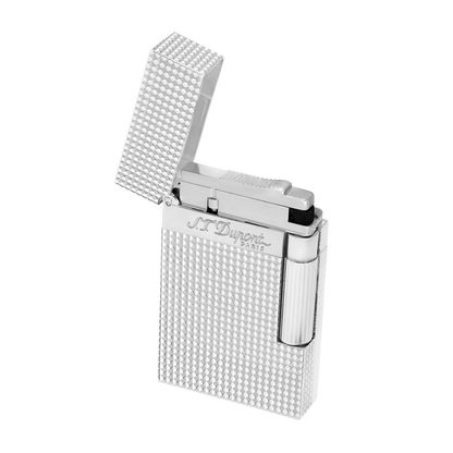 S.T. DUPONT LIGNE 2 DIAMOND HEAD SILVER LIGHTER/BRIQUET 016184