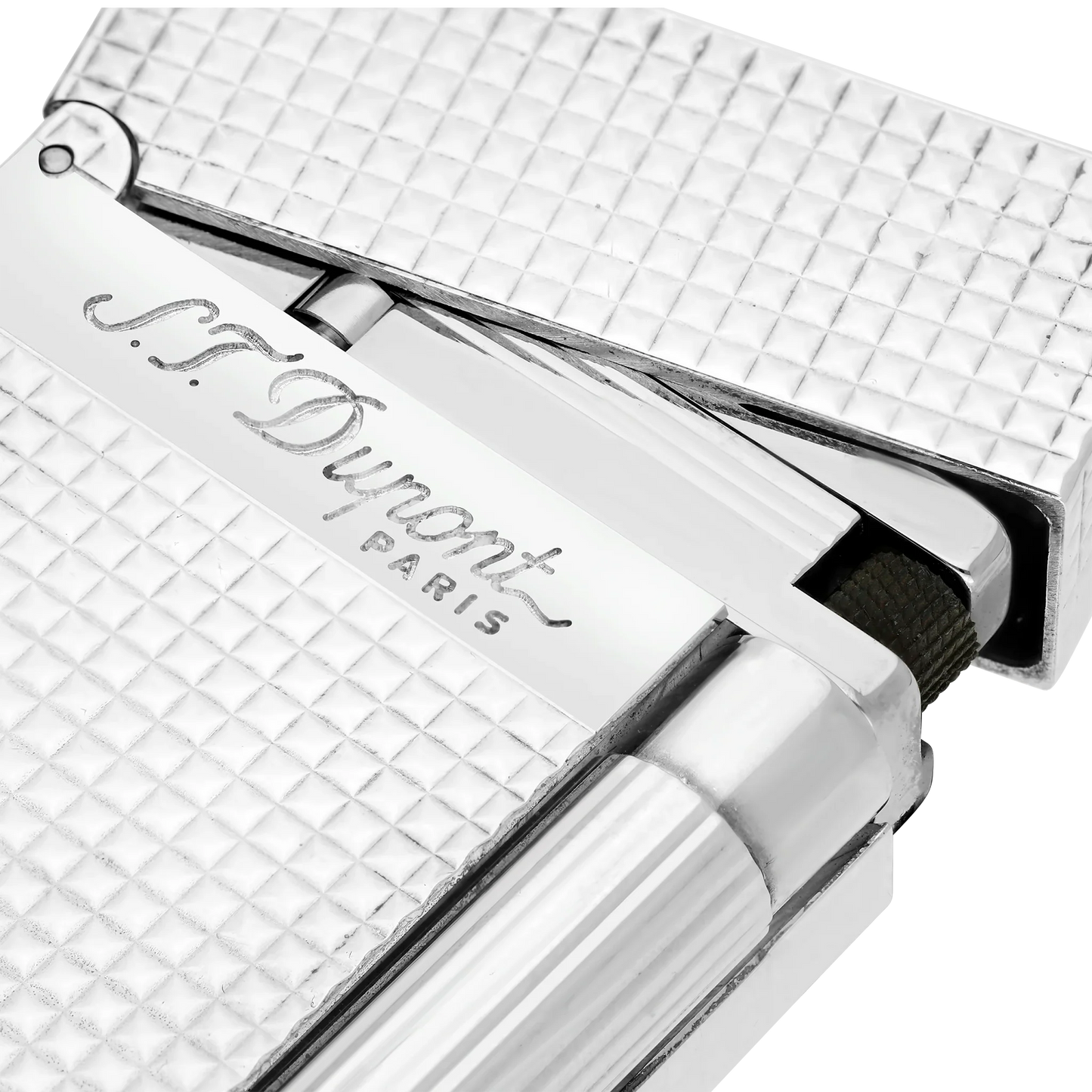 S.T. DUPONT LIGNE 2 DIAMOND HEAD SILVER LIGHTER/BRIQUET 016184