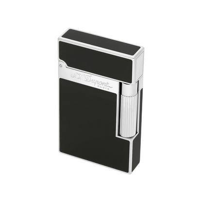 S.T. DUPONT LIGNE 2 BLACK LACQUERED PALLADIUM LIGHTER/BRIQUET 016296