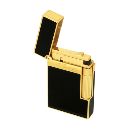 S.T. DUPONT LIGNE 2 BLACK LACQUERED GOLD LIGHTER/BRIQUET 016884