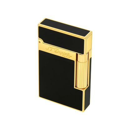 S.T. DUPONT LIGNE 2 BLACK LACQUERED GOLD LIGHTER/BRIQUET 016884