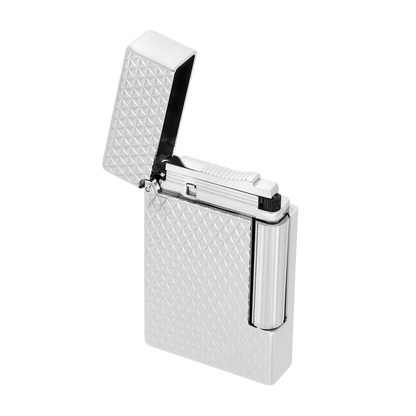S.T. DUPONT INITIAL DIAMOND HEAD SILVER LIGHTER/BRIQUET 020820