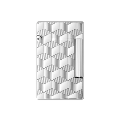 S.T. DUPONT Initial Cube Guilloche Palladium Lighter/Briquet 020840
