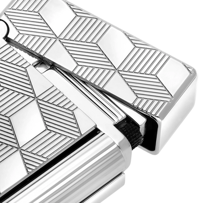 S.T. DUPONT Initial Cube Guilloche Palladium Lighter/Briquet 020840