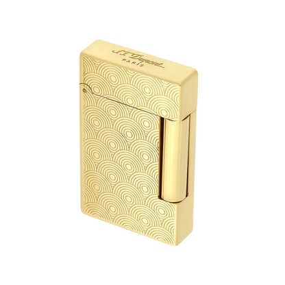 S.T. DUPONT Initial Cinetique Guilloche Golden Lighter/Briquet 020845