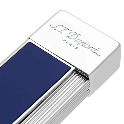 S.T. DUPONT Twiggy Chrome Indigo Blue Lighter/Briquet 030005