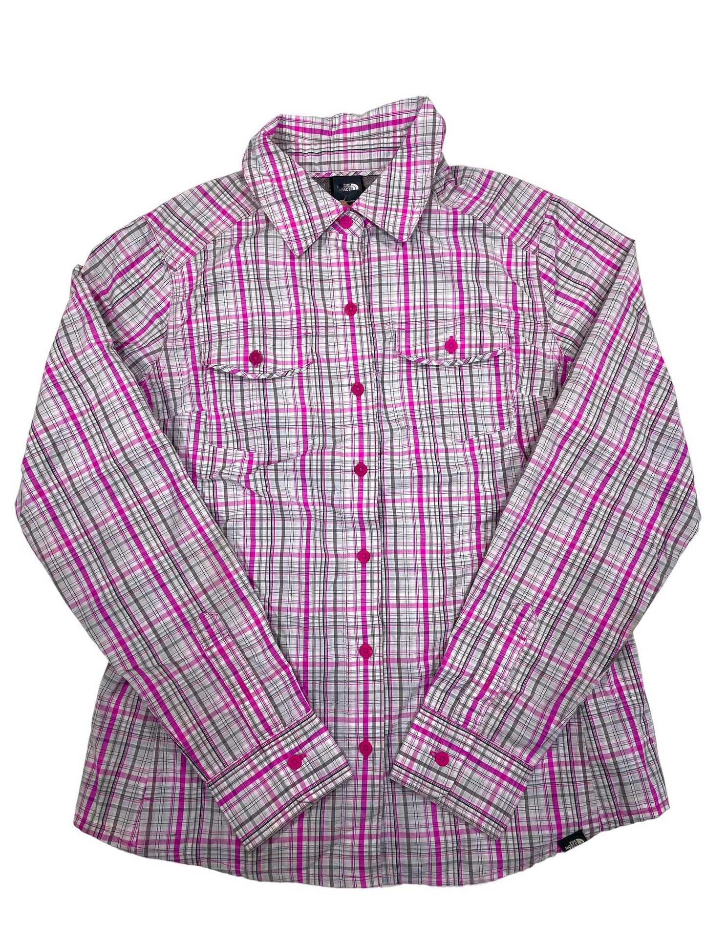 Womens Plaid Button Up Long Sleeve Shirt