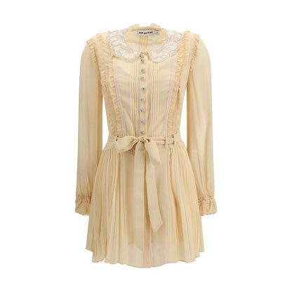 Self-Portrait Beige Viscose Casual Dress