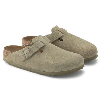 Unisex Boston Suede Leather Faded Khaki Regular/Wide