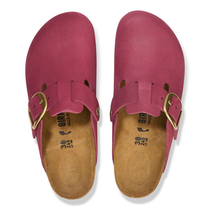 Women's Boston Big Buckle Nubuck Leather Berry Crush Medium/Narrow