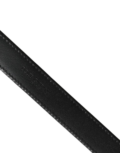Dolce & Gabbana Men Silver Classic Leather Square Buckle Belt