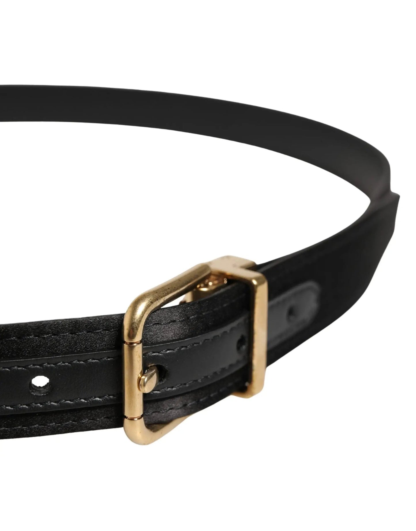 Dolce & Gabbana Black Viscose Metal Buckle Belt