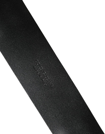 Dolce & Gabbana Men Black Classic Leather Metal Buckle Belt