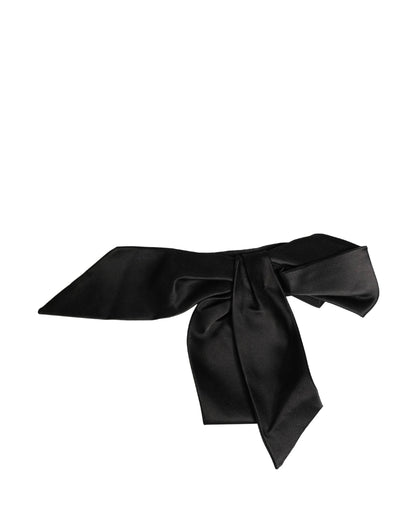 Dolce & Gabbana Black Silk Satin Sash Wide Waist Women Belt