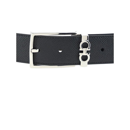 Ferragamo Black Calf Leather Bos Taurus Belt
