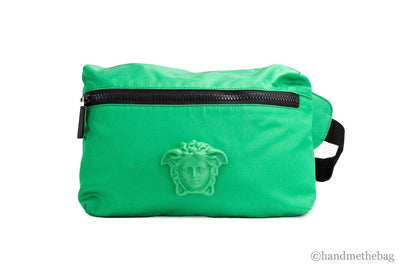 Versace Small Bright Green Nylon Matte Medusa Belt Bag Waist Fanny Pack Purse