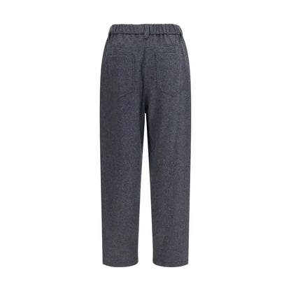 Brunello Cucinelli Gray Wool Oves Aries Casual Pants
