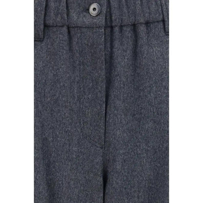Brunello Cucinelli Gray Wool Oves Aries Casual Pants