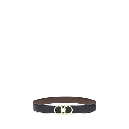 Ferragamo Black Calf Leather Bos Taurus Belt