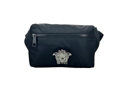 Versace Medusa Black Nylon Belt Bag Waist Fanny Pack Purse