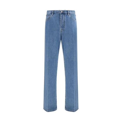 Valentino Garavani Blue Cotton Straight-Leg Jeans