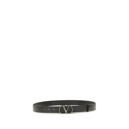 Valentino Garavani Black Calf Leather Bos Taurus Regular Belt