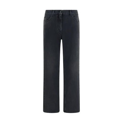 The Row Black Cotton Straight-Leg Jeans