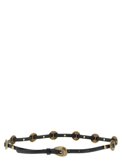 PINKO Black Calfskin Thin Belt