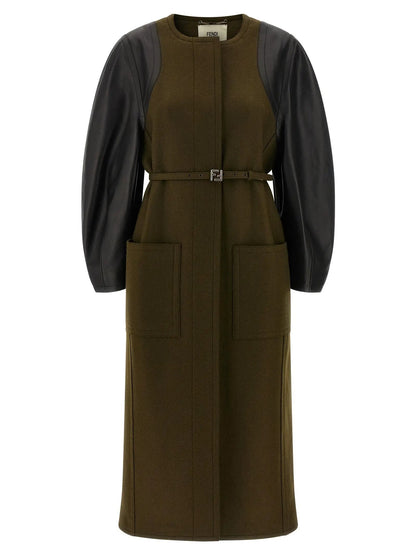 Fendi Bicolor Viscose Coat